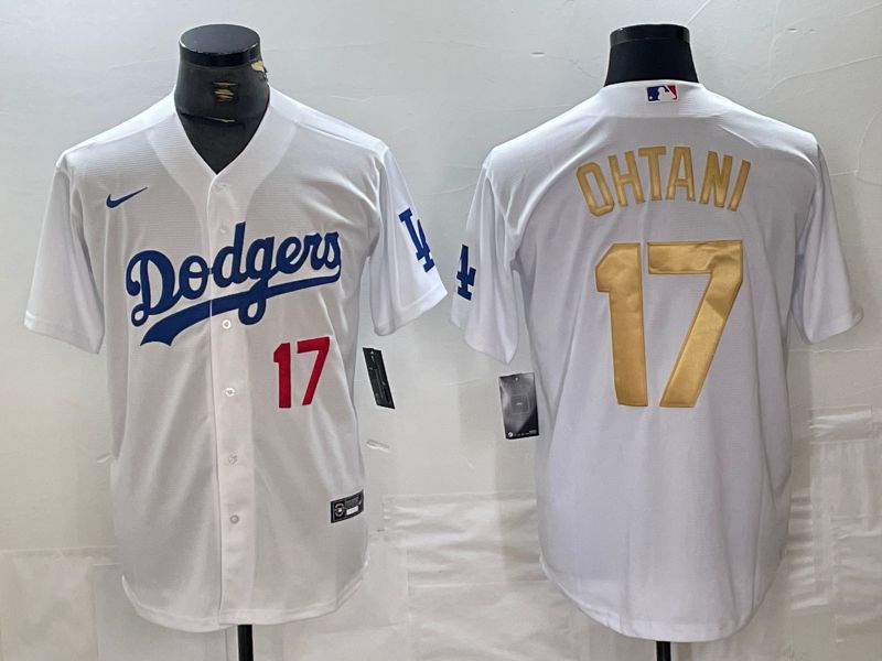 Men Los Angeles Dodgers #17 Ohtani White Nike Game MLB Jersey style 14